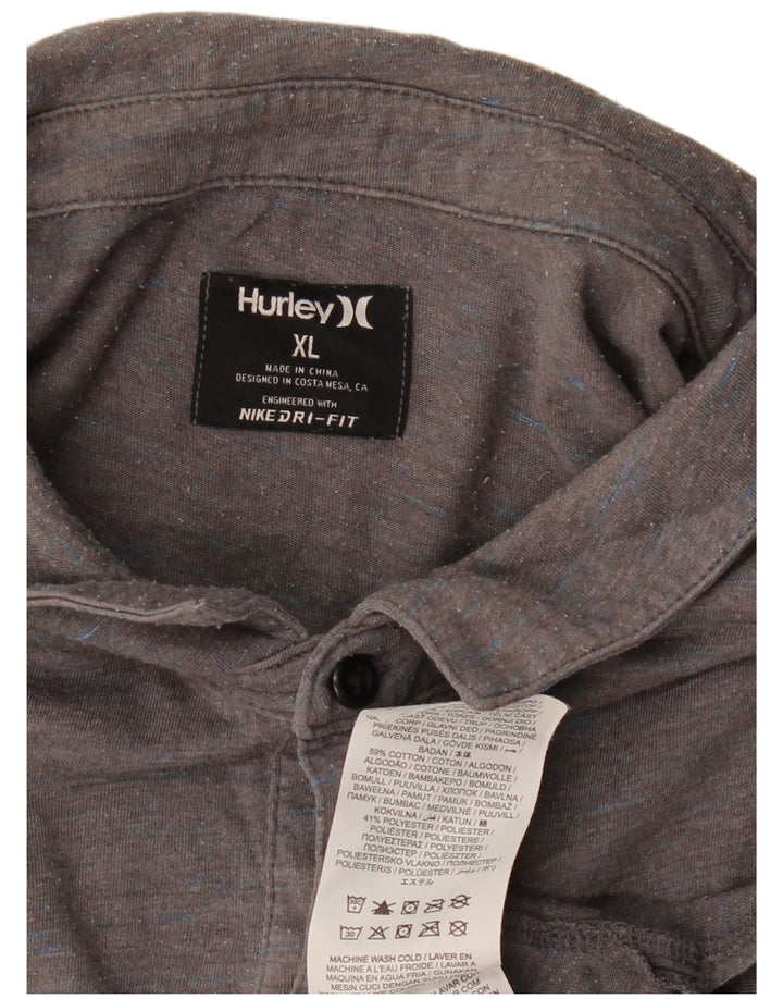 Męska koszulka polo HURLEY Dri Fit XL, szara, bawełniana