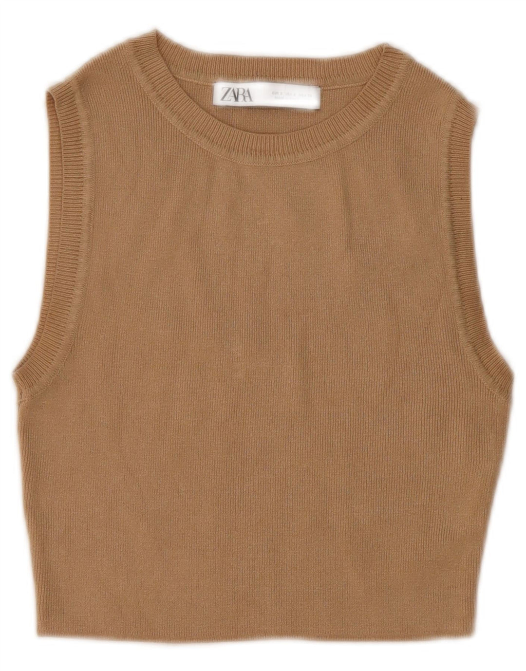 Damski krótki top Zara UK 8 Small Beżowa wiskoza