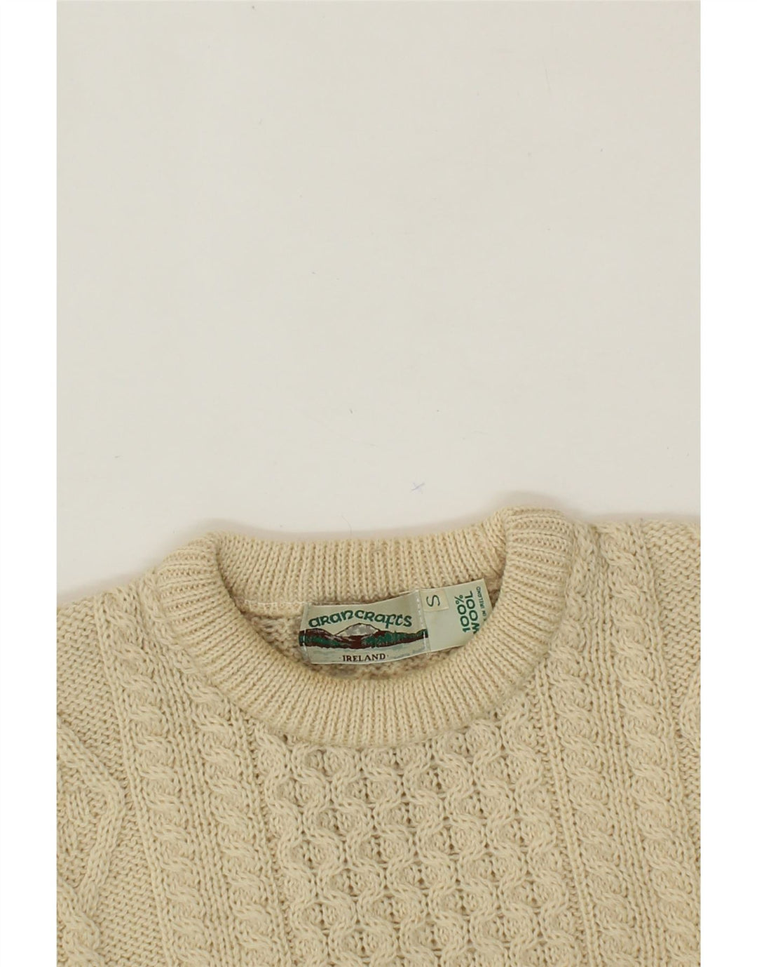 ARANCRAFTS Damski sweter z dekoltem w łódkę UK 10 Small Beżowa wełna