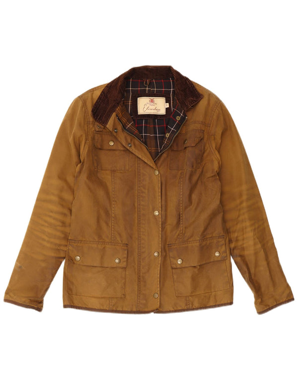 Kurtka damska VINTAGE z woskowanej bawełny UK 14, duża, brązowa bawełna