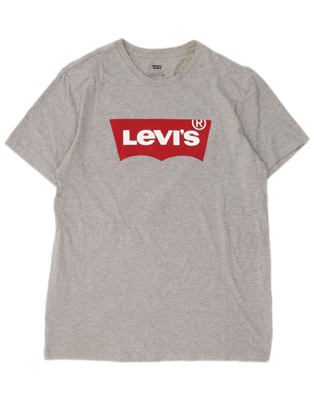 Męska koszulka z grafiką Levi's, średnia, szara, bawełniana nakrapiana