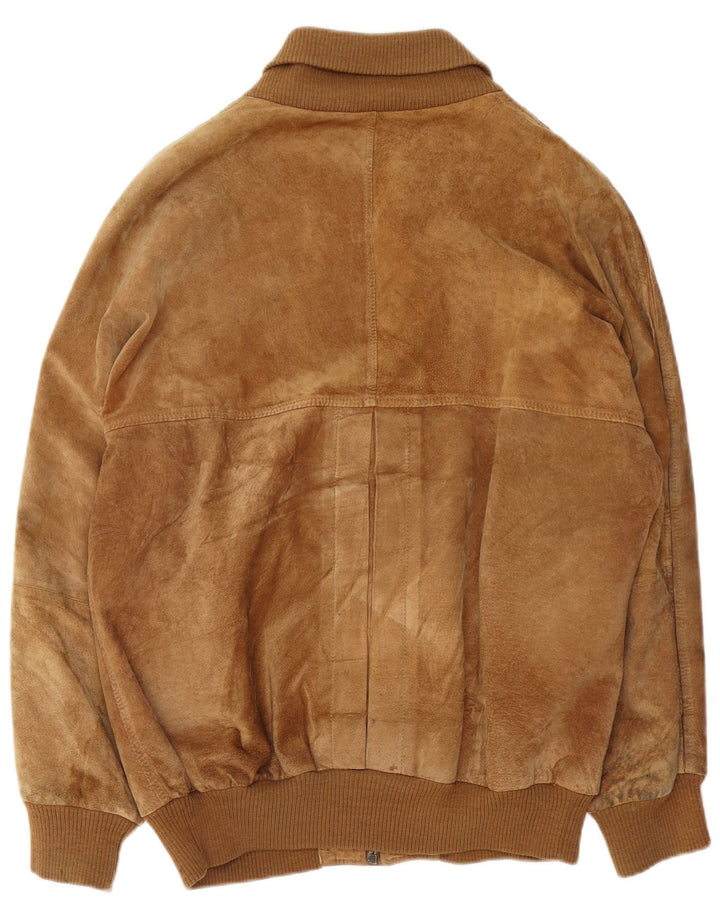 Vintage męska zamszowa kurtka bomber IT 54 2XL beżowa