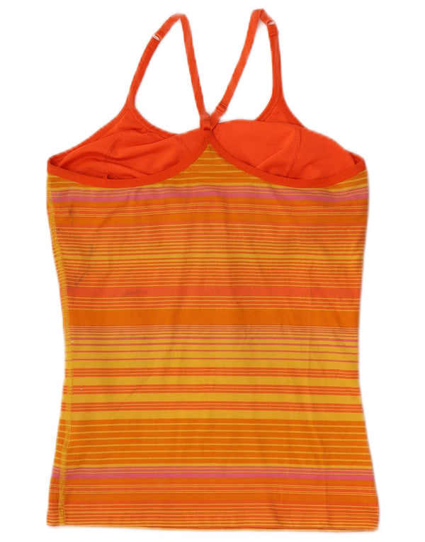 Damska koszulka z kamizelką Nike Dri Fit UK 14/16, duża, bawełniana w pomarańczowe paski