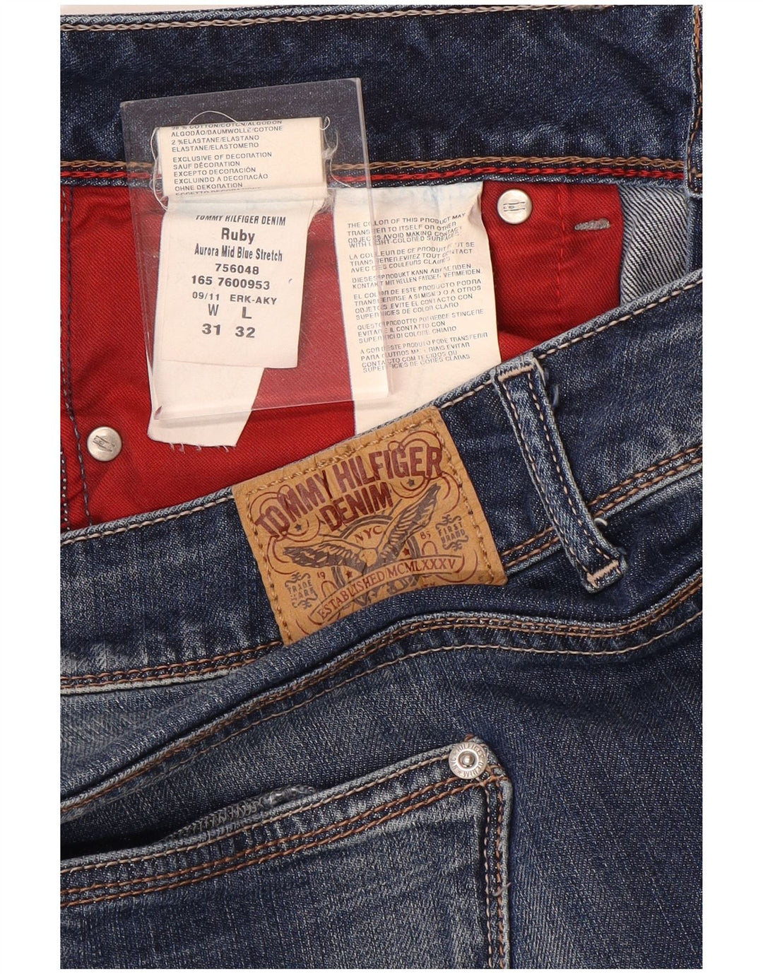 Damskie dżinsy Tommy Hilfiger Ruby Straight W31 L32 Niebieskie bawełniane