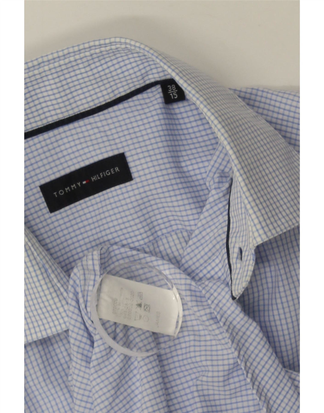 Koszula męska Tommy Hilfiger rozmiar 38 15 Średnia niebieska bawełniana kratka
