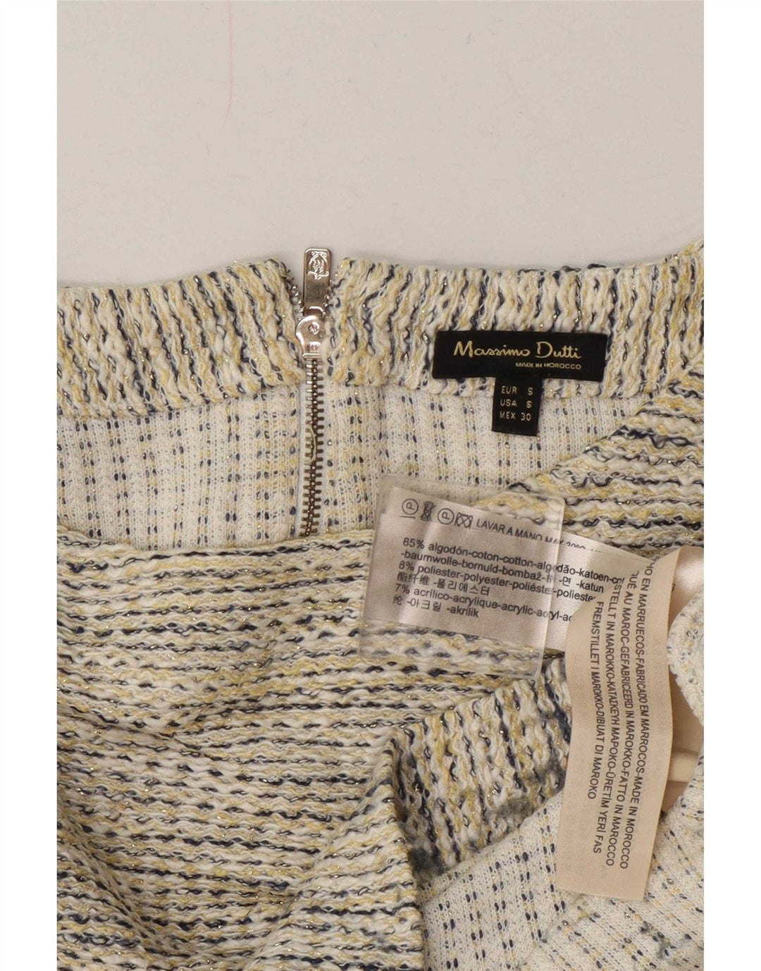 Damska bluzka oversize Massimo Dutti Top UK 10 Small, beżowa, nakrapiana bawełna
