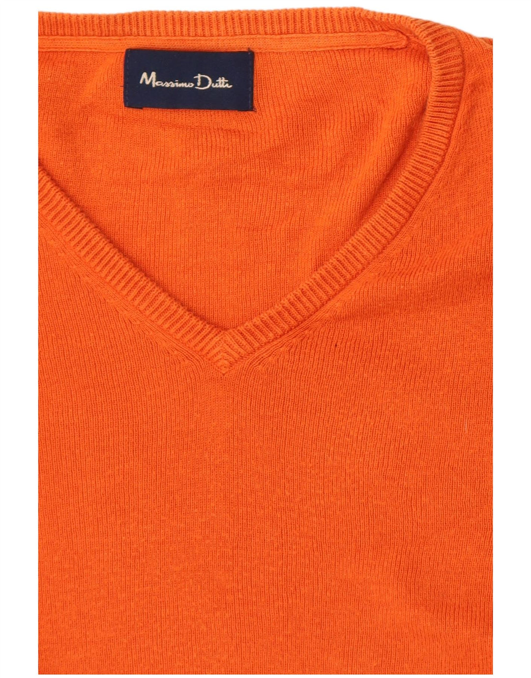 Męski sweter Massimo Dutti z dekoltem w kształcie litery V, duży pomarańczowy