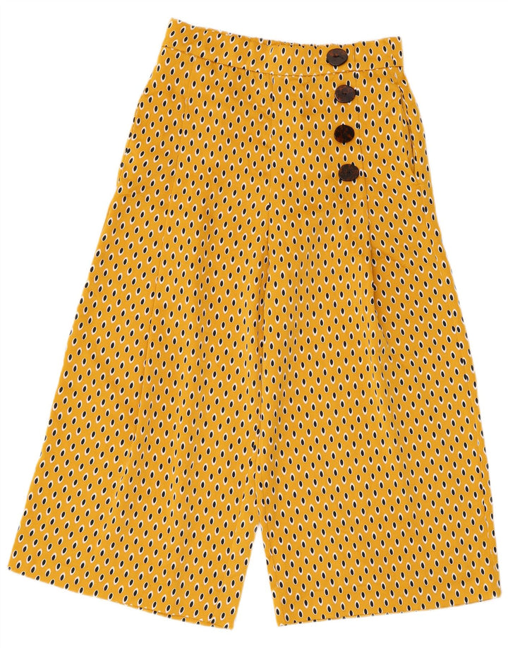 Damskie spodnie Capri Zara XS W24 L21 Poliester w żółte cętki