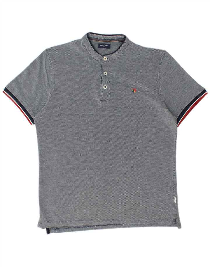 Męska koszulka polo Jack & Jones, duża, granatowa, bawełniana