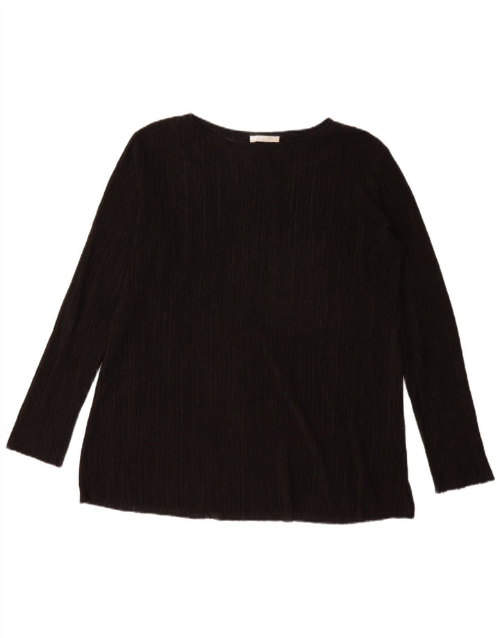 Damski sweter oversize z dekoltem w łódkę Zara UK 14, średni czarny