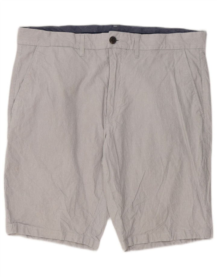 Męskie spodenki Chino Marks & Spencer W34, duże, szare, bawełniane w prążki