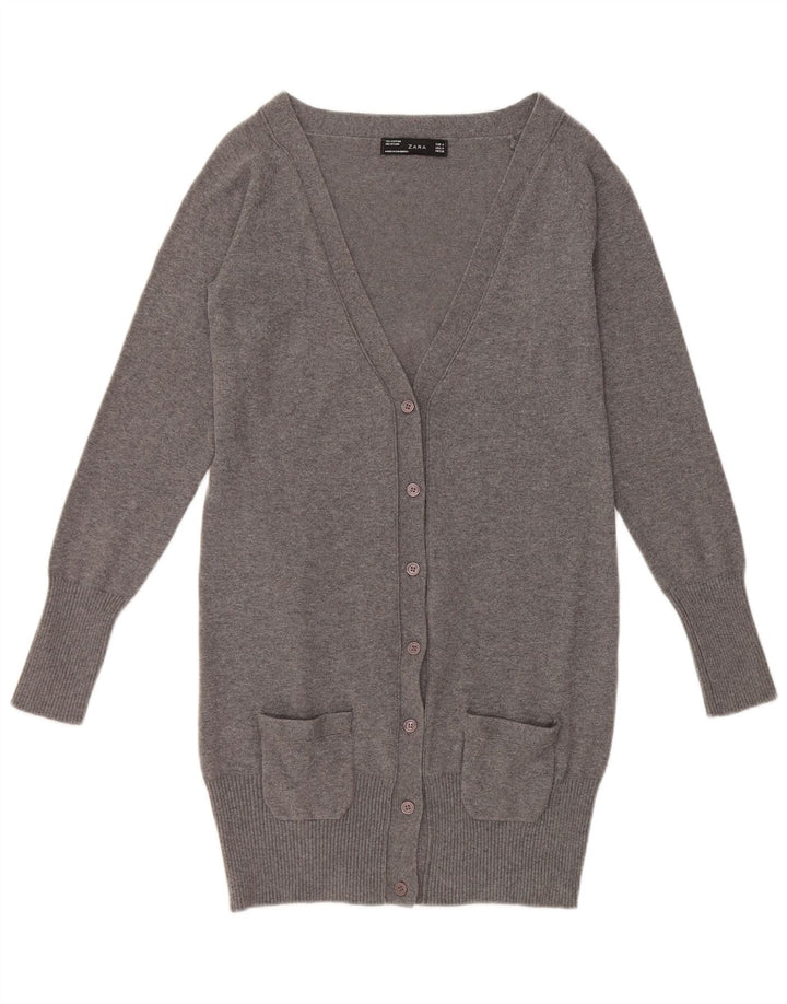 Damski sweter o przedłużonym fasonie Zara UK 12, średni szary