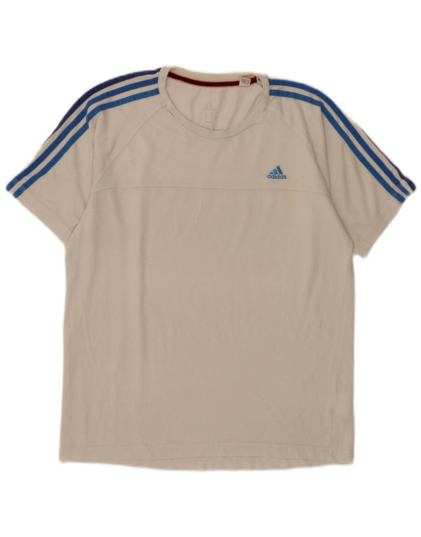 Adidas Męski T-shirt Top Duży Off White Cotton