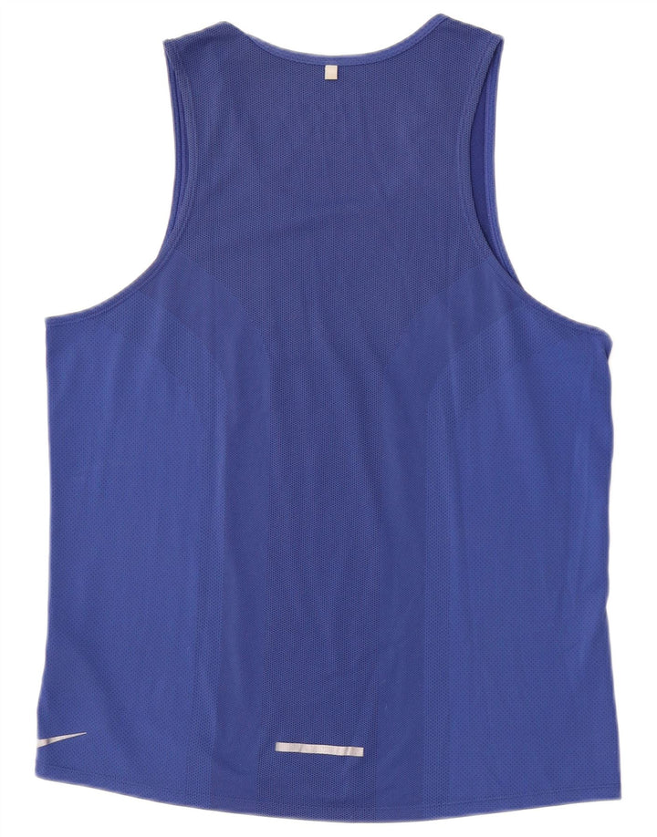 Męska kamizelka z grafiką Nike Dri Fit, średni niebieski poliester