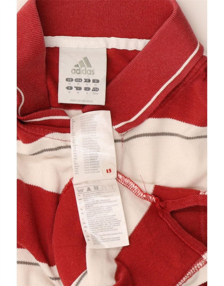 Męska koszulka polo do rugby ADIDAS Miami Heat z krótkim rękawem, w średnie czerwone paski