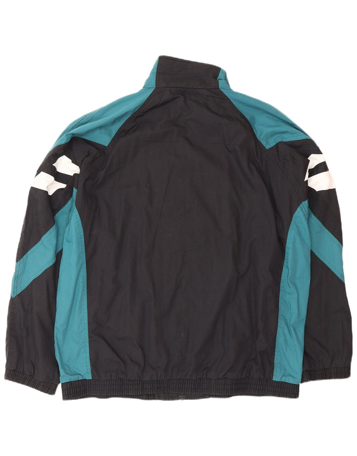 CRANE Męska kurtka dresowa o luźnym kroju XL Czarny poliester z blokami kolorów