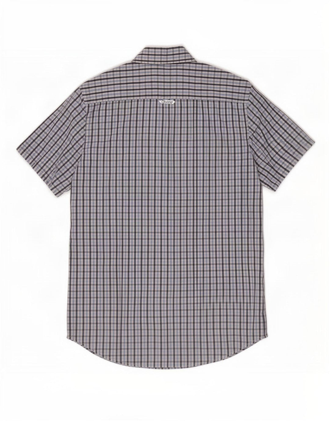 Crew Clothing Męska koszula z krótkim rękawem, średnia niebieska bawełniana kratka