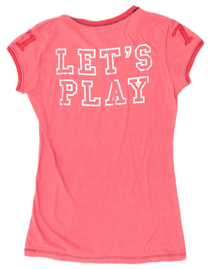 Damska koszulka z krótkim rękawem i grafiką Hard Rock Cafe Top UK 12 Średni róż