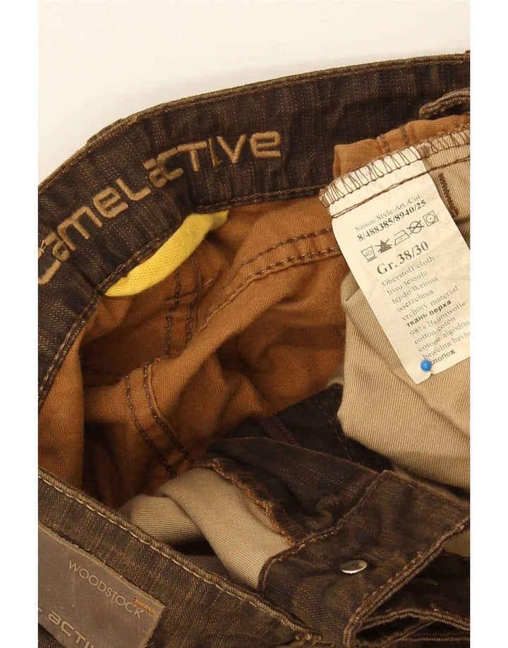 Camel Active Męskie proste dżinsy W38 L30 Brązowa bawełna