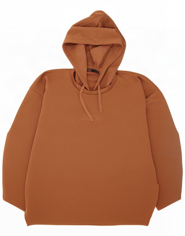 Damski sweter z kapturem Zara Graphic Oversize UK 10 Small Brown