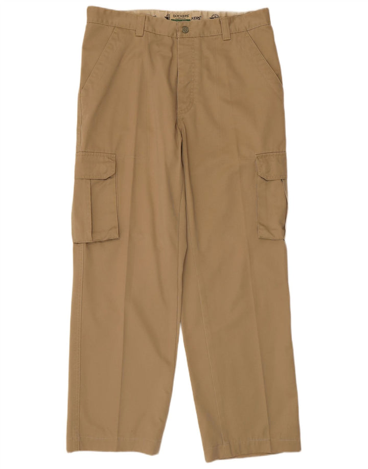 Męskie spodnie cargo Dockers khaki proste W36 L29 beżowa bawełna