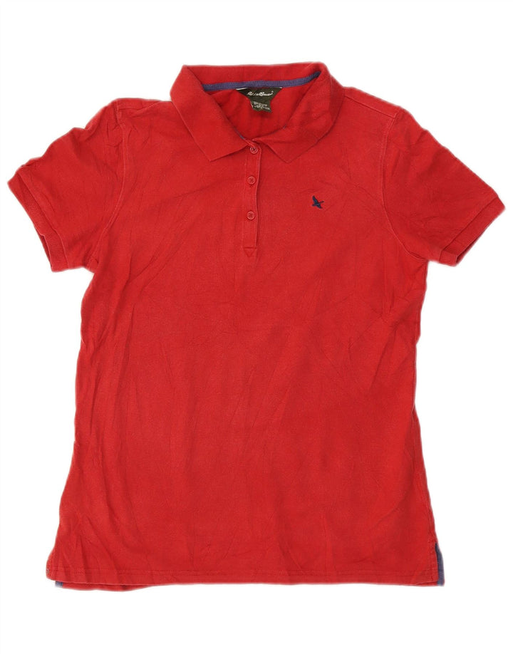 Damska koszulka polo EDDIE BAUER UK 10, mała, czerwona bawełniana