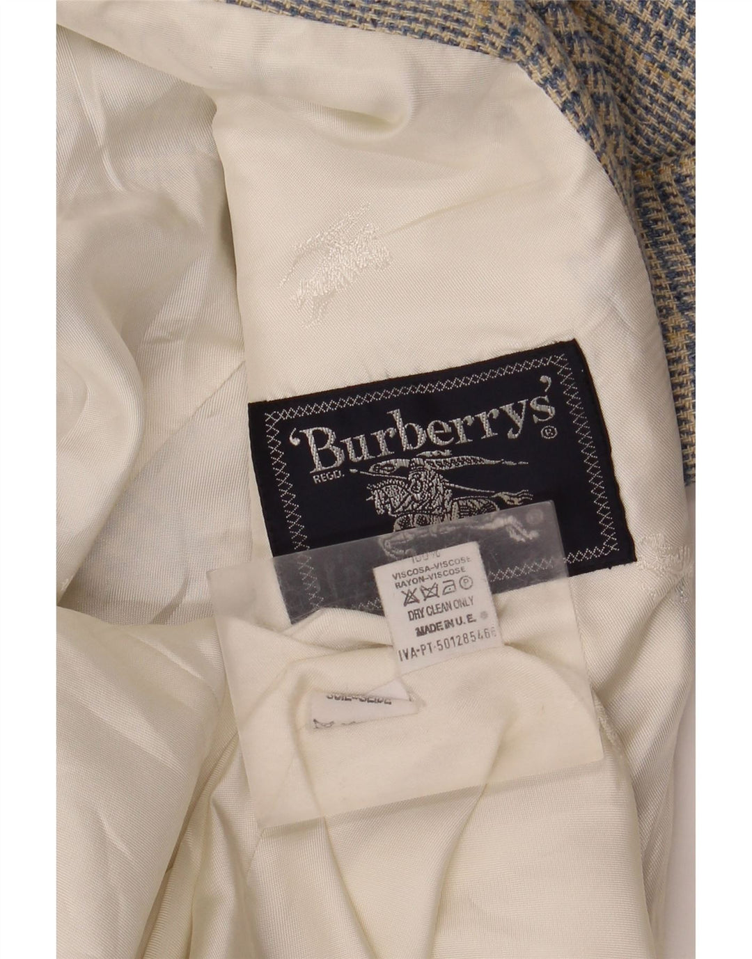 Damska marynarka Burberrys zapinana na 3 guziki UK 12, średnia niebieska pepitka