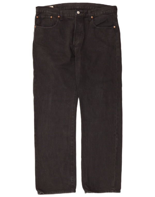 Męskie dżinsy Levi's 501 Straight W38 L32 Czarna bawełna