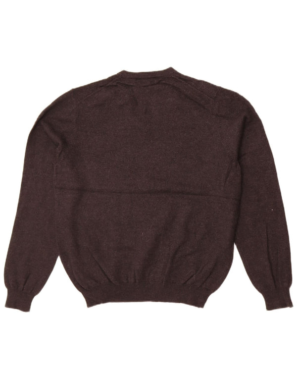 Sweter damski Brooks Brothers z dekoltem w szpic, UK 14, średnioszara wełna merynosowa