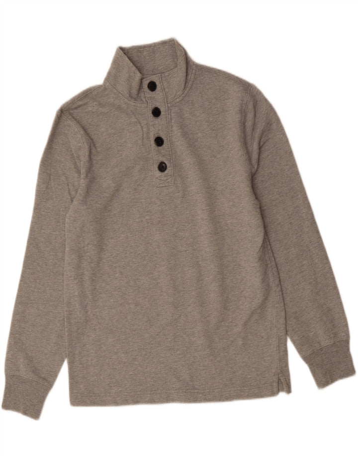 J. CREW Mens Button Neck Sweatshirt Jumper XS Grey Cotton Vintage J. Crew and Second-Hand J. Crew from Messina Hembry 