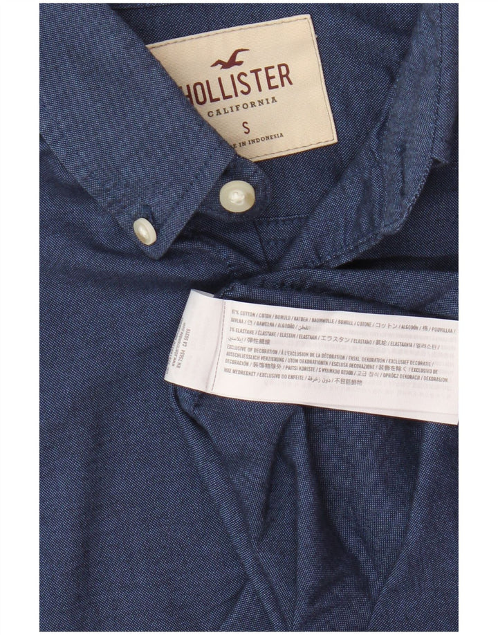 Koszula męska Hollister, mała, niebieska, bawełniana