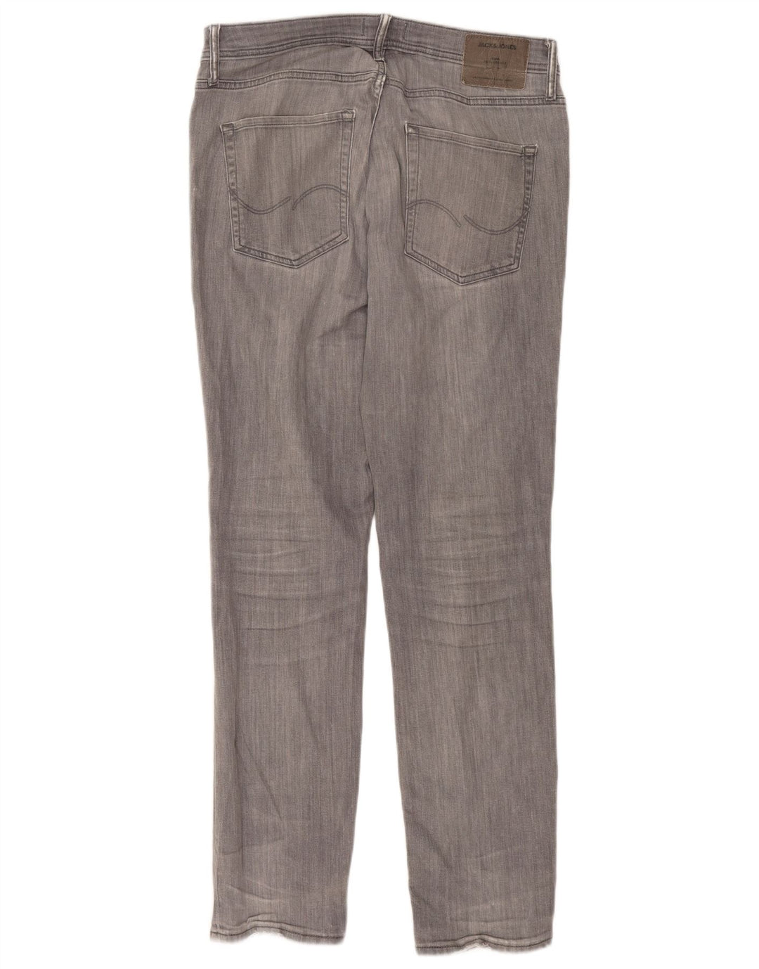 JACK & JONES Męskie proste dżinsy Tim Slim W33 L34 Szara bawełna