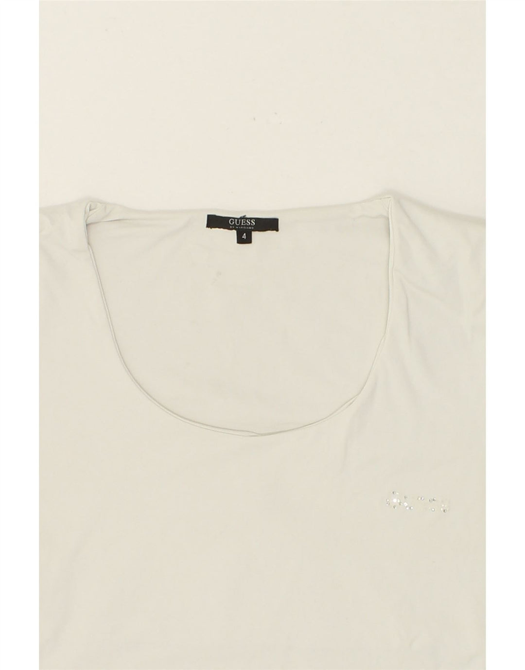 GUESS Womens T-Shirt Top US 4 Small White Vintage Guess and Second-Hand Guess from Messina Hembry 