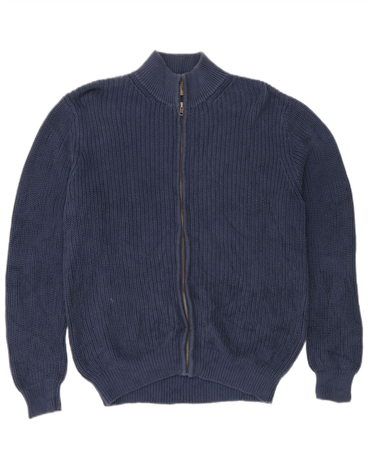 L.L.Bean Męski sweter rozpinany na zamek, duży, granatowy, bawełniany
