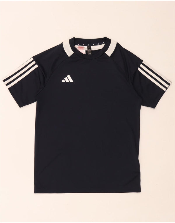 Koszulka chłopięca Adidas Aeroready Top 13-14 lat, granatowa, z blokami kolorów