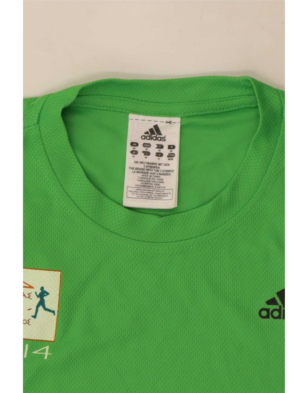 Męska koszulka z grafiką Adidas Aohna Top, średni zielony poliester