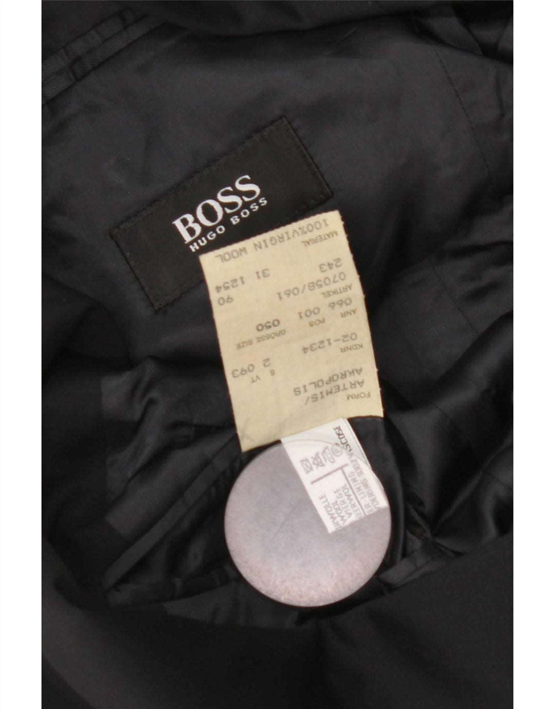 Męska marynarka zapinana na 3 guziki Hugo Boss EU 50, duża granatowa, dziewicza wełna