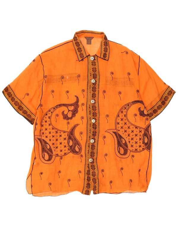 Damska koszula oversize PAUL ROPP See Through UK 14 Medium Orange Paisley