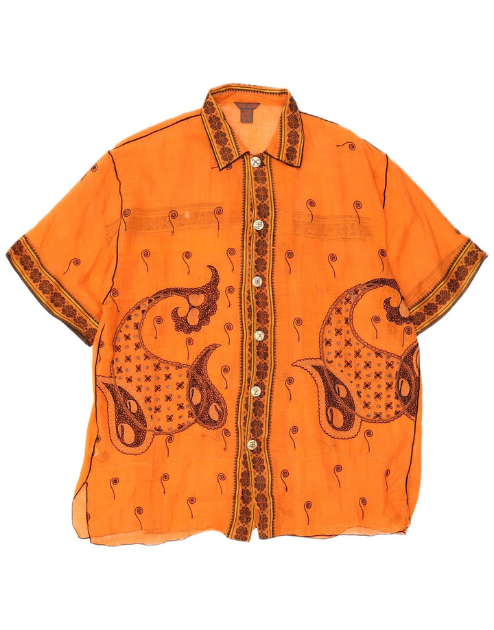 Damska koszula oversize PAUL ROPP See Through UK 14 Medium Orange Paisley