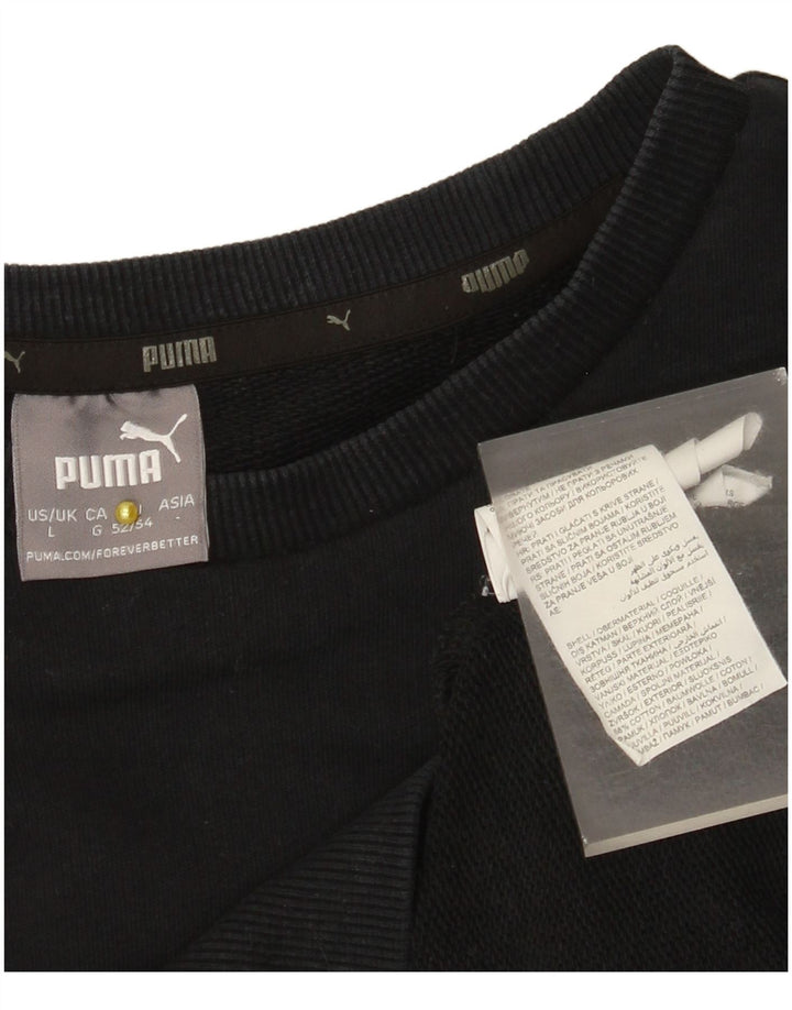 Męska bluza z grafiką Puma, duża, czarna, bawełniana