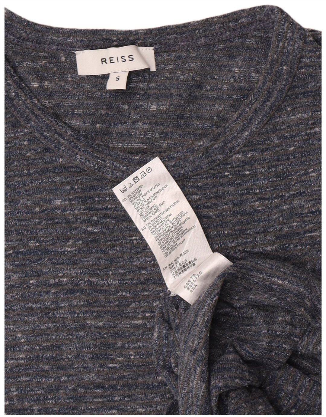 T-shirt męski Reiss, mały, szary, nakrapiany poliester