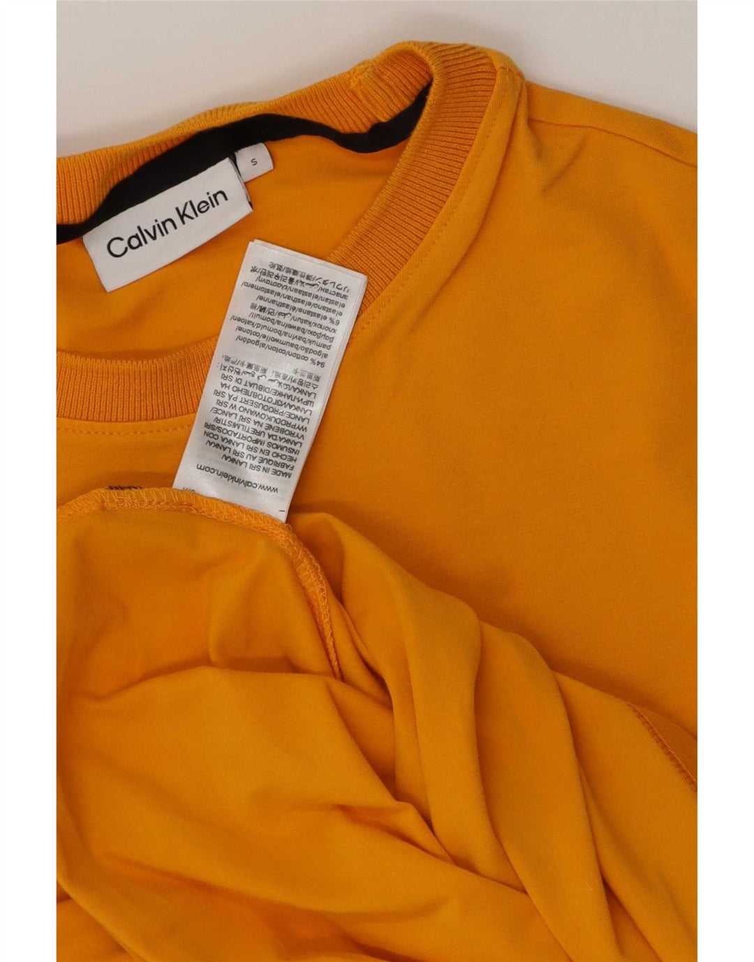 T-shirt męski Calvin Klein, mały, pomarańczowy, bawełniany
