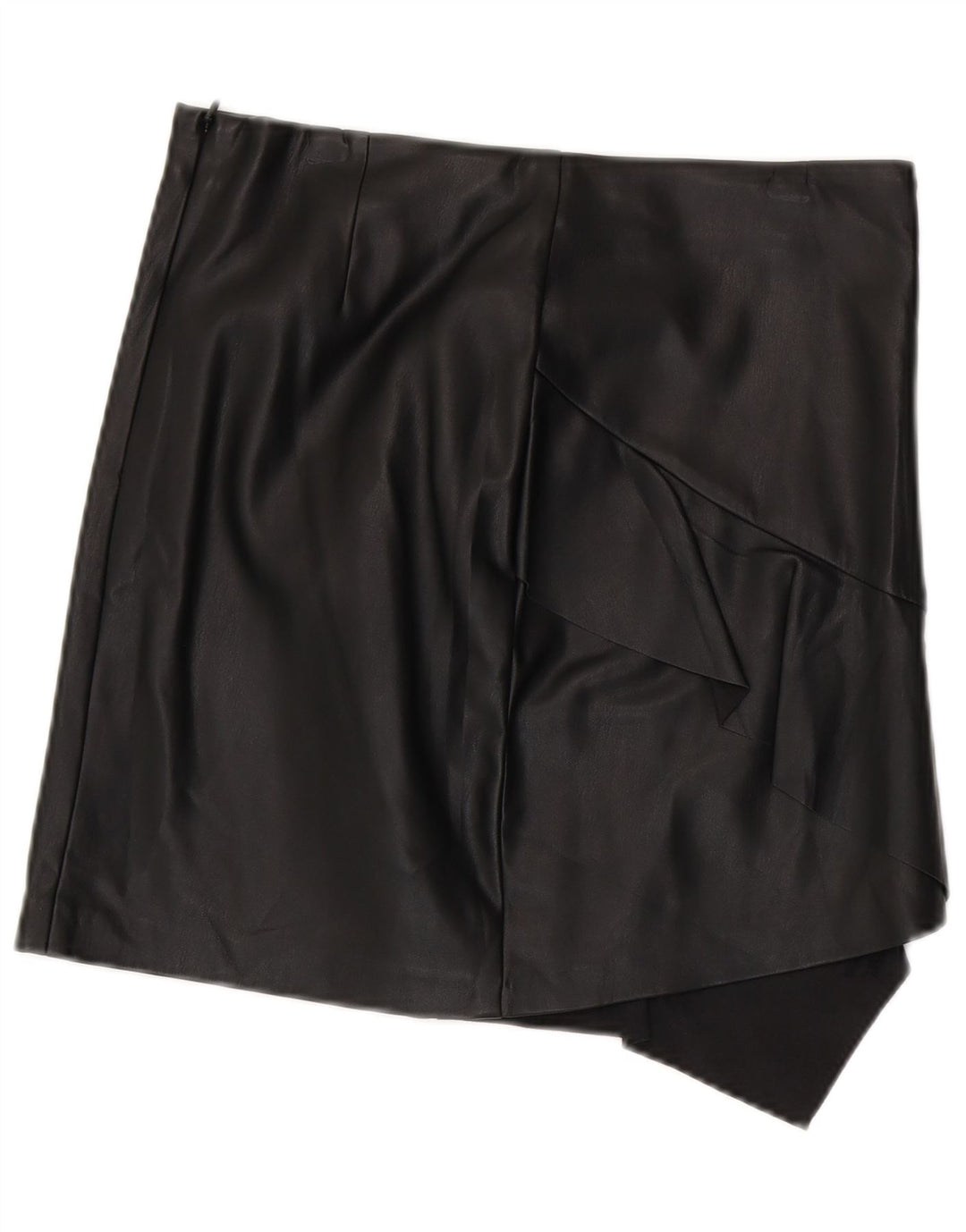 Damska asymetryczna spódnica skórzana Sisley UK 12 Medium W30 Czarny poliester