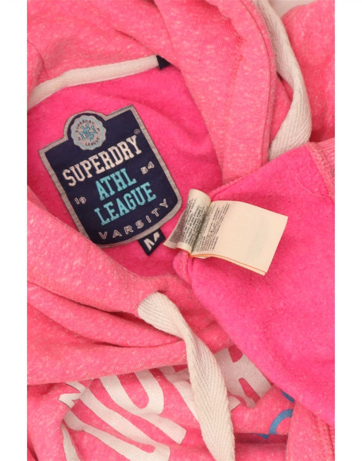 Damski sweter z kapturem Superdry, UK 14, średni różowy poliester