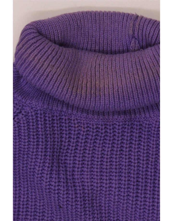 Męski sweter Zara z golfem, średni fiolet, bawełna