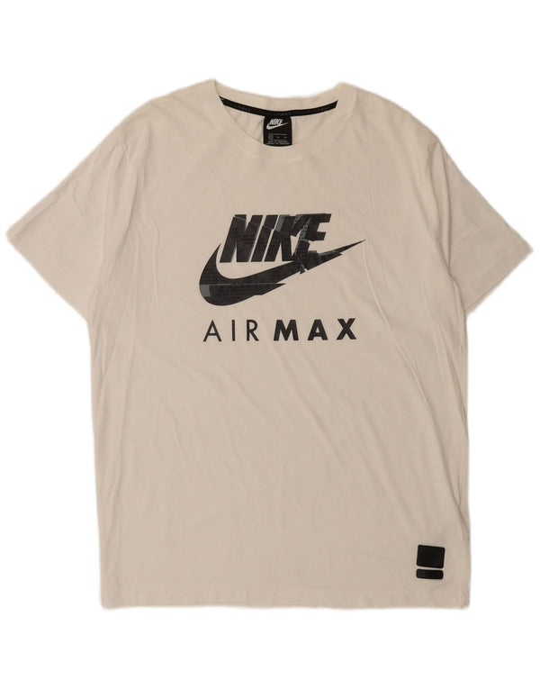Męska koszulka z grafiką Nike, XL, biała, bawełniana