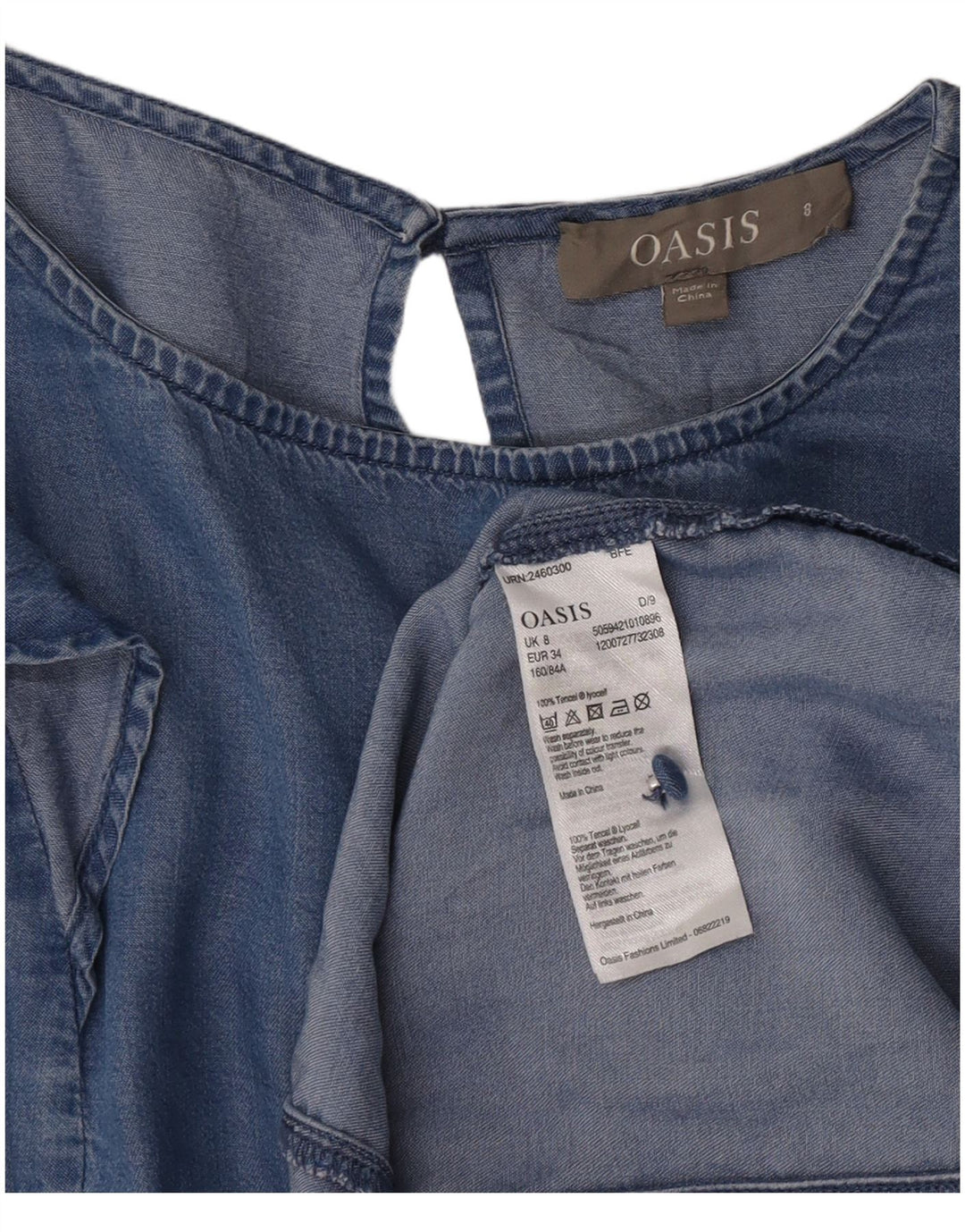 Damska sukienka dżinsowa Oasis UK 8 Small Blue Lyocell