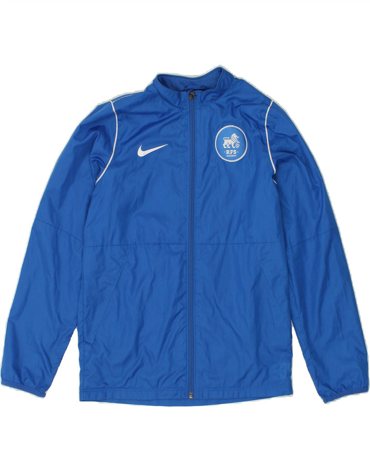 NIKE Boys Graphic Tracksuit Top Jacket 12-13 Years Large Blue Polyester Vintage Nike and Second-Hand Nike from Messina Hembry 