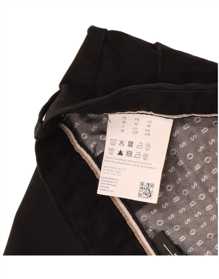 Męskie spodnie Chino Hugo Boss Slim Fit EU 48 Medium W32 L28 Czarna bawełna