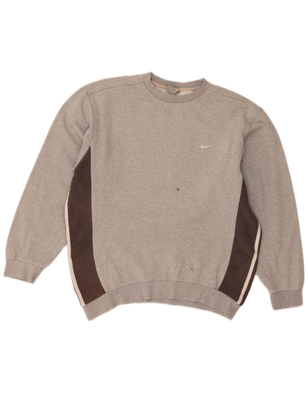 Męska bluza dresowa Nike, duża, szara, bawełniana z blokami kolorów